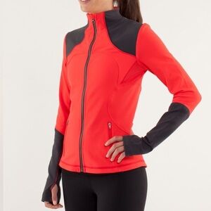 Lululemon Forme Jacket *Brushed in Love Red / Deep Coal Full Zip Size 6